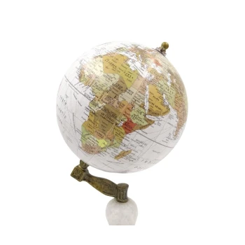 Globus dekoracyjny Voyager na podstawie marmurowo-drewnianej GLB-108 -GD